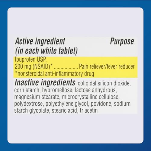Ibuprofen Tablets 200 mg - Dye-Free Pain Relief - 100 Count