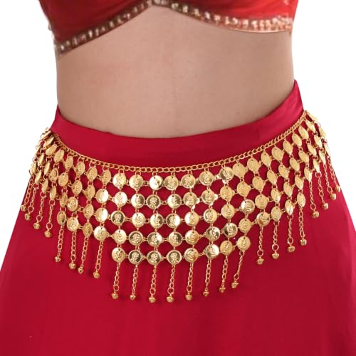 Belly Dance Coin Scarf Belt - Regular Gold