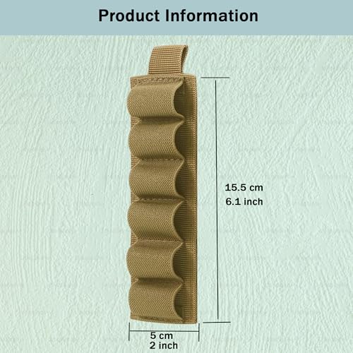 6 Rounds Shotgun Shell Holder - 12/20 Gauge - Tan