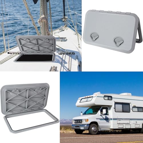 Grey Marine Boat Deck Hatch Cover 24x14 Inches - Waterproof Inspection Hatch for Marine, RV, Caravan