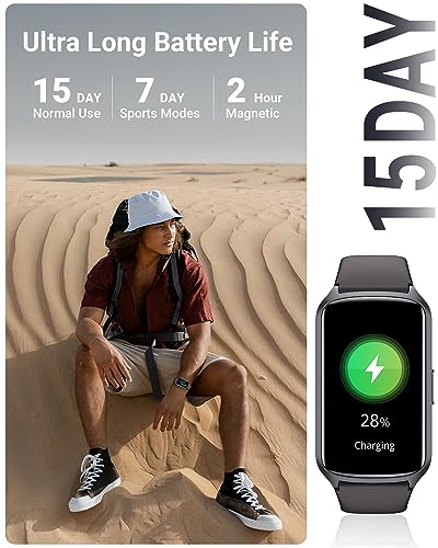 Health Fitness Tracker with Heart Rate, Blood Oxygen & Sleep - Spaceblack