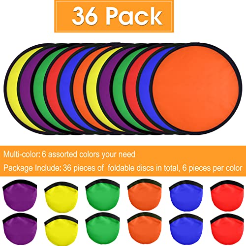 36 Pcs Colorful Foldable Flying Discs with Bag Kids Outdoor Toy Set - Mototo