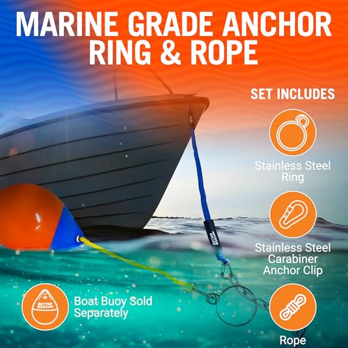 Marine Grade Anchor Retrieval System with Buoy Ball for Boats