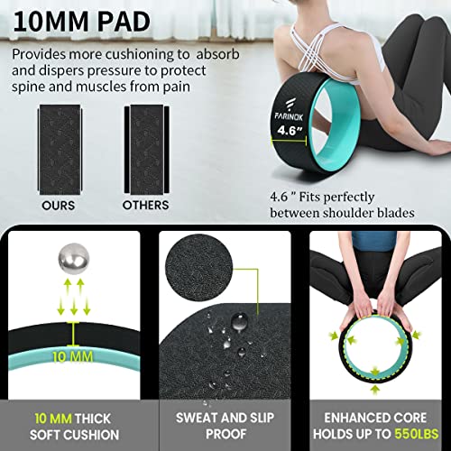 Farinok Green Yoga Wheel Set of 2 – 13" & 4" Thick Extra Cushioned Back Massage