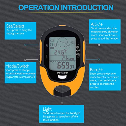 Multifunction Waterproof Handheld GPS Navigator with Torch