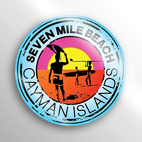 Seven Mile Beach Cayman Islands Decal Sticker - 2-Pack, 3-Inch Round