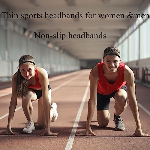 9pcs Elastic Stretchy Sports Headbands Set - Multi-Colored