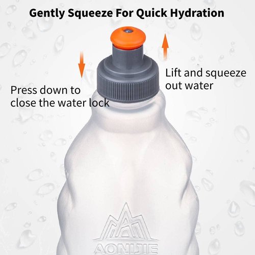 AONIJIE Ultralight Running Vest with Reflective Strip Breathable Hydration Backpack for Hiking Camping Marathon Cycling Race (Gray with 2*250ml Water Bottle)