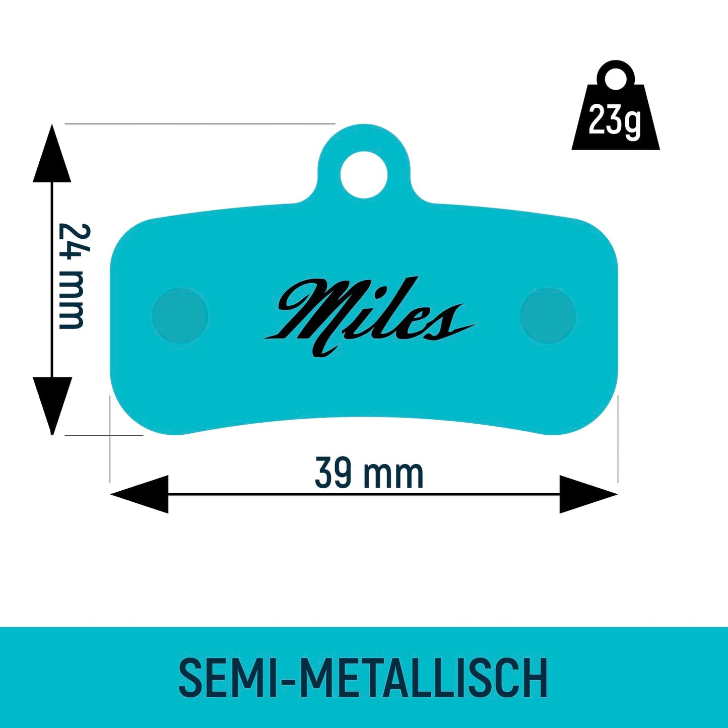 Miles Racing - Disc Brake Pads - Semi Metallic - Shimano XT BR-M8020, XT BR-M8120, XTR BR-M9120 (MI-MET-25)