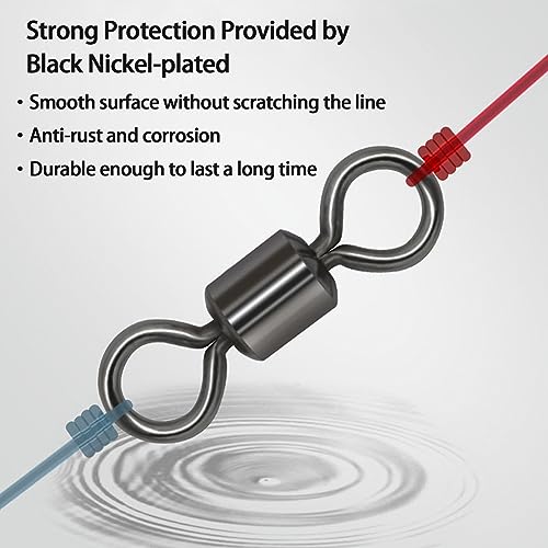 Micro Fishing Swivels - Lightweight 60 Pack Combo in 3 Sizes