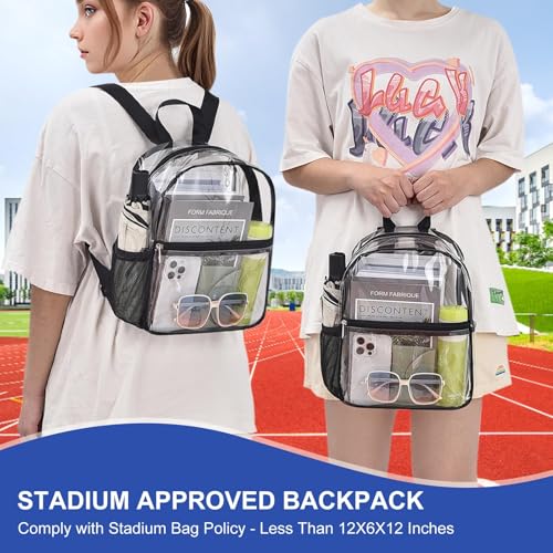 Stadium Approved Clear Backpack - Heavy Duty PVC, Adjustable Straps