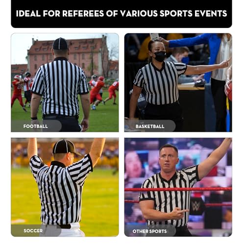 Referee V-Neck Shirt - Official Umpire Jersey for Basketball & Football - X-Large