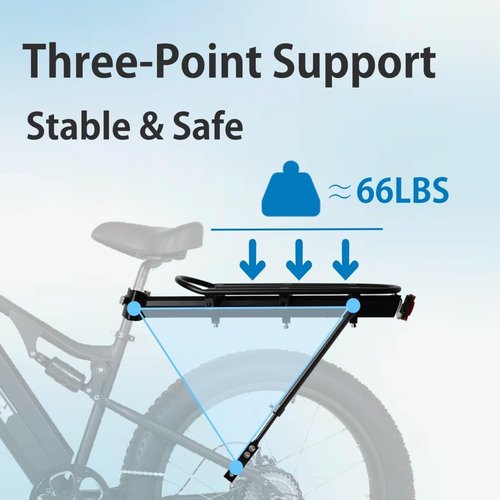 Fat Tire Bike Rack and Electric Bike Rack, Parrilla para Bicicletas Trasera, Ideas as Cargo Rack with Load Capacity (30KG Load Capacity)
