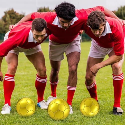 WinnerWhy Gold Size 2 Autograph Soccer Ball Set – 9 Mini Trophy Balls with Pump