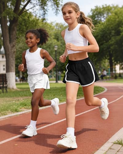 Kids Athletic Shorts - Quick Dry Pleated Running Shorts, 11-12 Years / Black