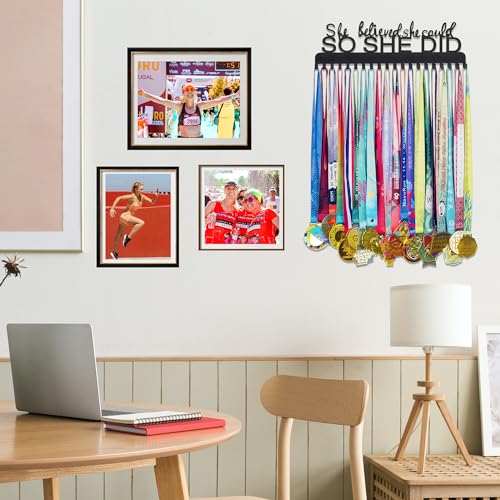Medal Hanger Display - Wall-Mounted Steel Rack with 20 Hooks