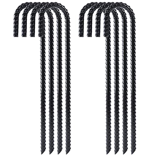 FEED GARDEN 12 Inch Rebar Stakes 8 Pack Heavy Duty Ground Stakes with J Hooks