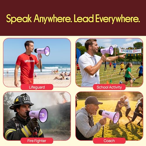 Rechargeable Megaphone with Voice Recording & AUX - Light Purple