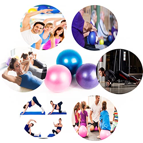 6-Inch Pilates Exercise Ball for Yoga & Fitness with Pump - Purple