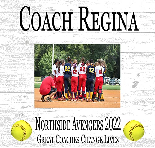 Personalized Softball Coach Gift Plaque with Photo - 10in x 10in