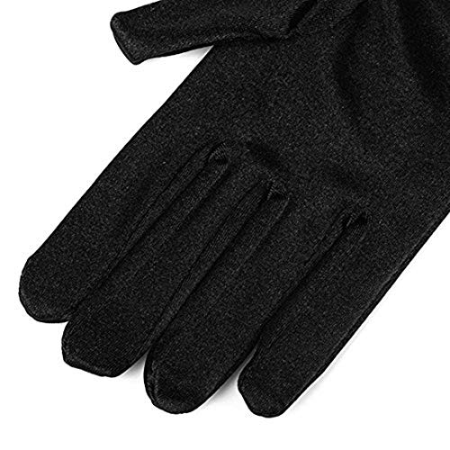 Long Satin Opera Gloves - Elegant Black Evening & Formal Costume Gloves
