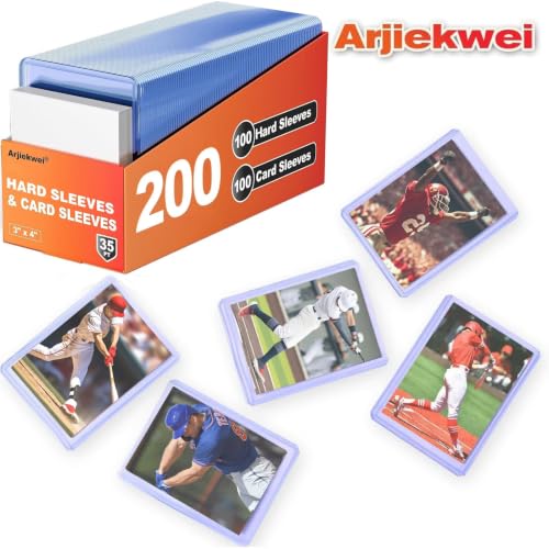 200 Card Sleeves Set - 100 Hard & 100 Soft Plastic Protectors for Trading Cards