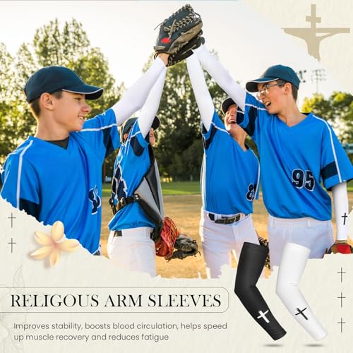 Cross Arm Sleeves for Football - 2 Pairs, 13-18y, White & Black
