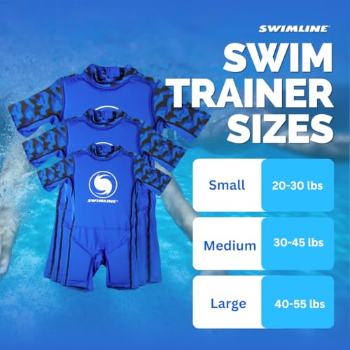 Swimline Kids Floating Swim Trainer Vest Blue Small 20-30 Lbs - Toddler Floatation Aid
