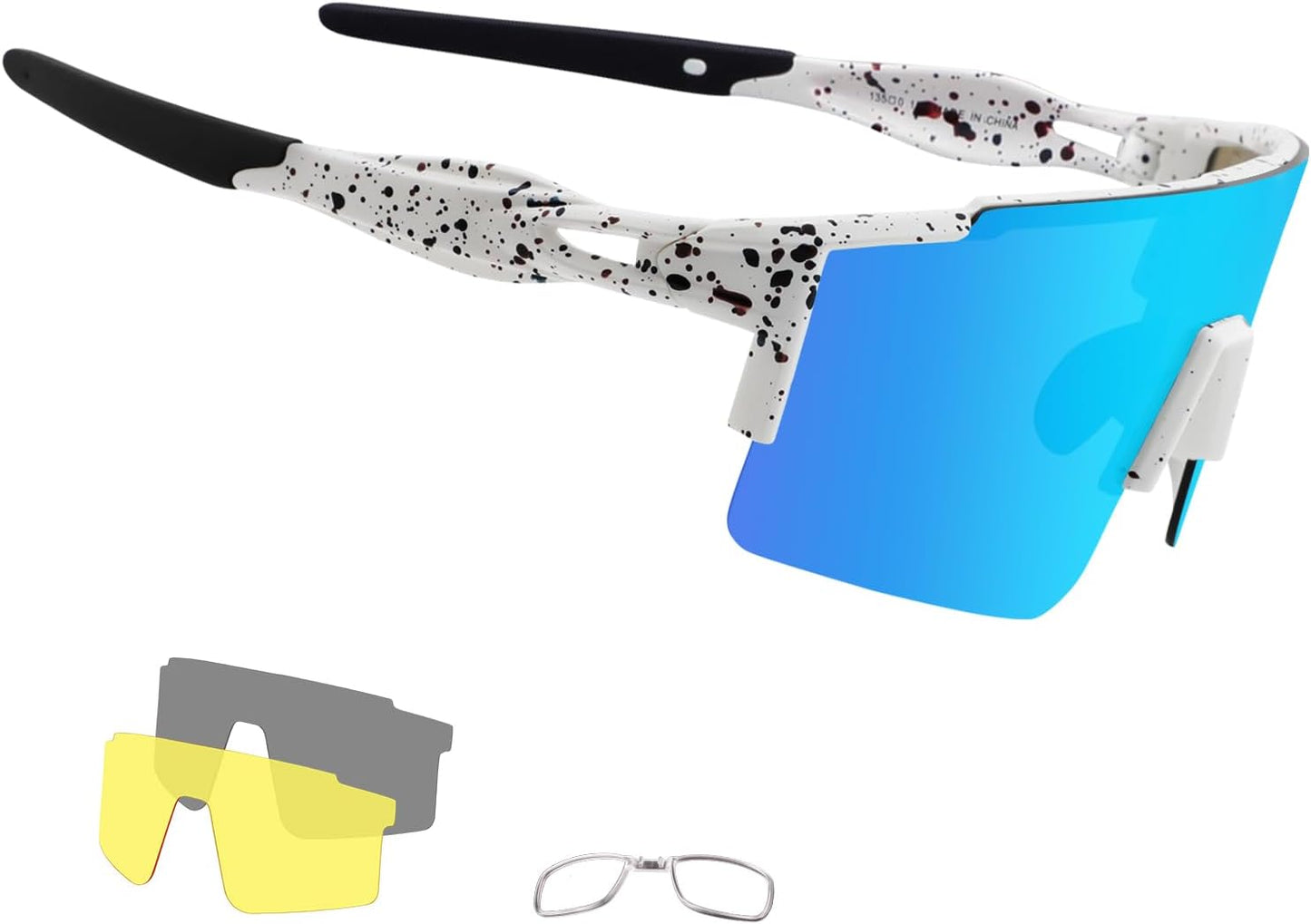 OULAIQI Cycling Sunglasses - Polarized for Men & Women | 1 or 3 Interchangeable Lenses