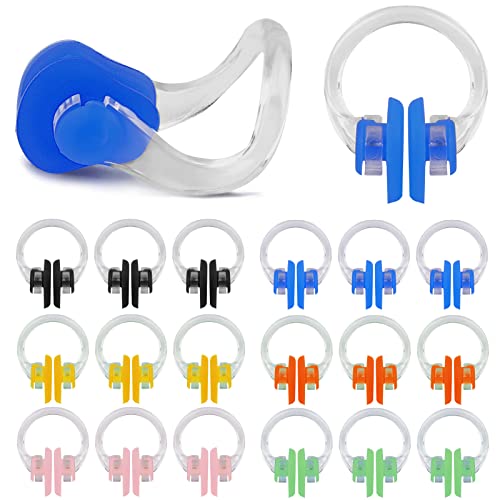 18 Pcs Silicone Swimming Nose Clips - Waterproof Nose Plugs for Kids & Adults