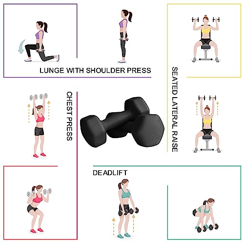 Hexagonal Dumbbell Set - 10 lb Hand Weights for Home Workouts