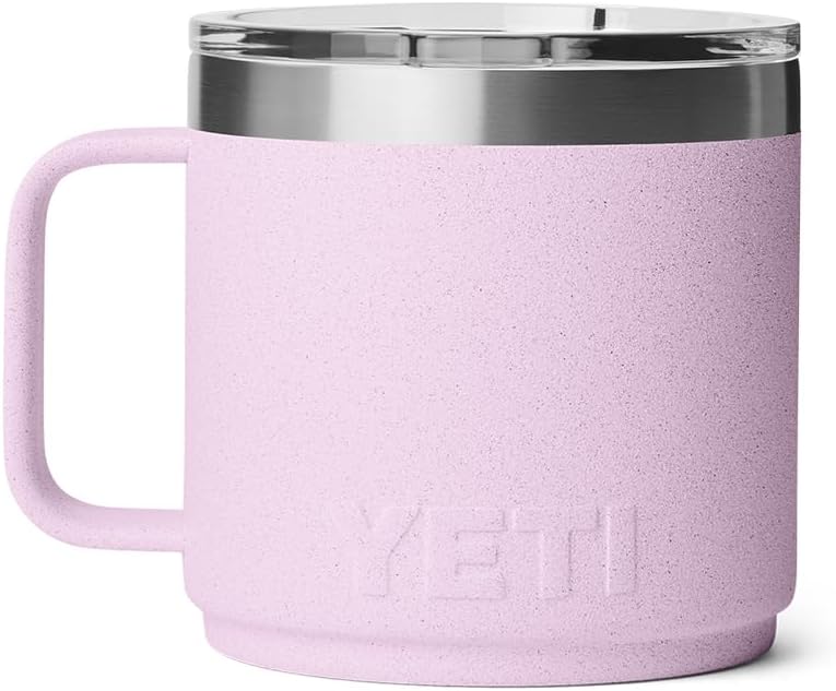YETI Rambler 14 oz Ceramic Lined Stackable Mug - Vacuum Insulated Stainless Steel | Cherry Blossom