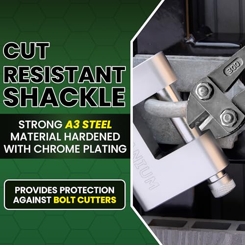 Britanium¢ç BRB80 Heavy Duty Container Lock ?with 5 Keys - 13mm Cut Resistant Shackle, Weatherproof Chrome Plated Body | High Security Padlock for Container, Garage, Shed, Gates