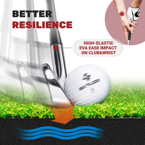 SAPLIZE 25" × 17" Foldable Heavy-Duty Golf Hitting Mat with 10mm EVA Backing – Indoor/Outdoor Swing & Chipping