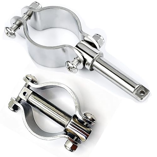 316 Stainless Steel Clamp-on Oarlocks - Adjustable Fixture, 2 Pack