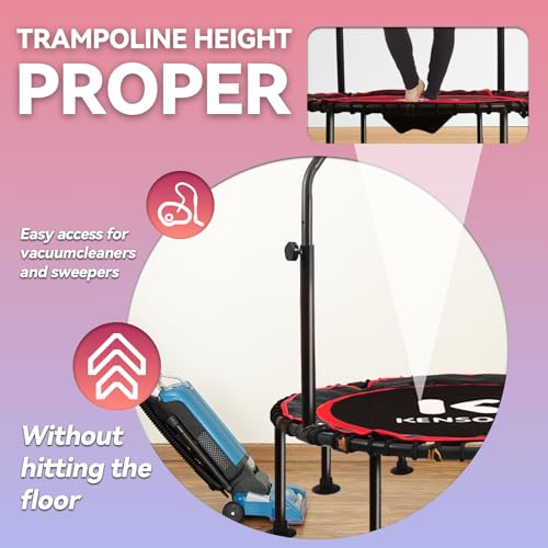 Indoor Mini Trampoline for Fitness - 48" with U-Bar, 550 LBS Capacity
