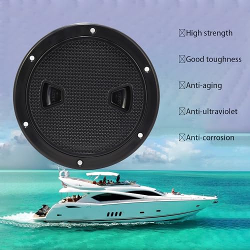 PLOOTA 4-inch Marine Boat Round Deck Hatch Cover 2-Pack Non-Slip Water-Tight Access Plate with Screws
