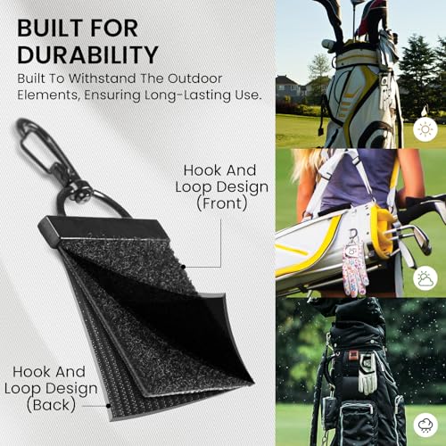 Golf Glove Holder with 360° Metal Clip - Black 2 Pack