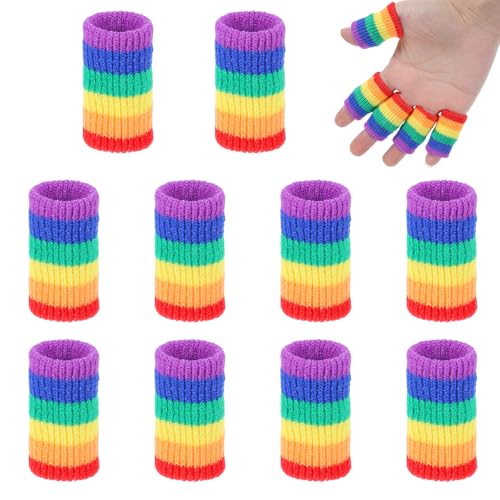 Compression Finger Sleeves - 10 PCS Breathable Finger Protectors for Arthritis, Knitting, Sports