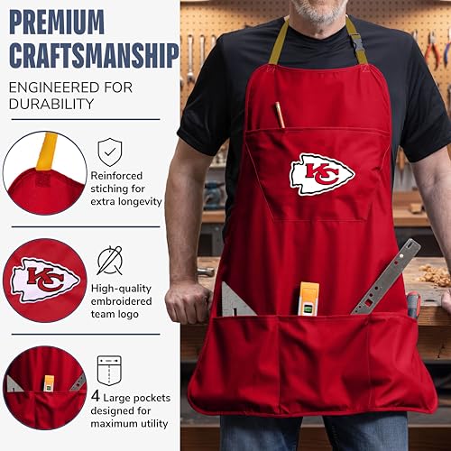 Kansas City Chiefs Cooking Grill Apron - Adjustable with Pockets