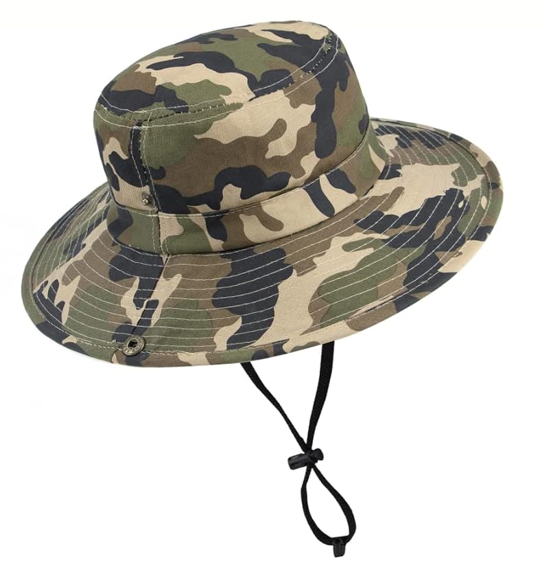 Kids Camouflage Bucket Sun Hat - UV Protection, 5-9 Years