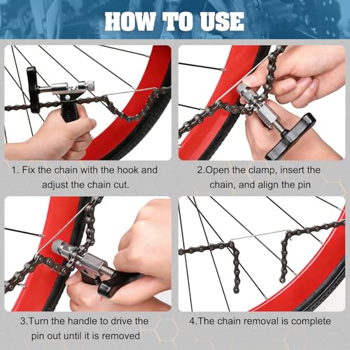Universal Bike Chain Tool Kit - Chain Breaker & Installer - Black