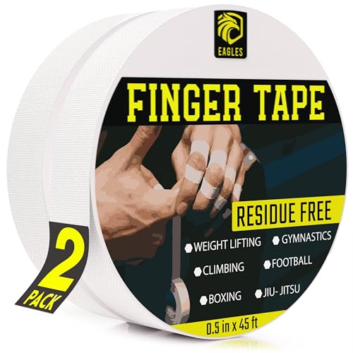 Athletic Finger Tape - Residue Free Sports Wrap for BJJ & MMA - 2 Pack