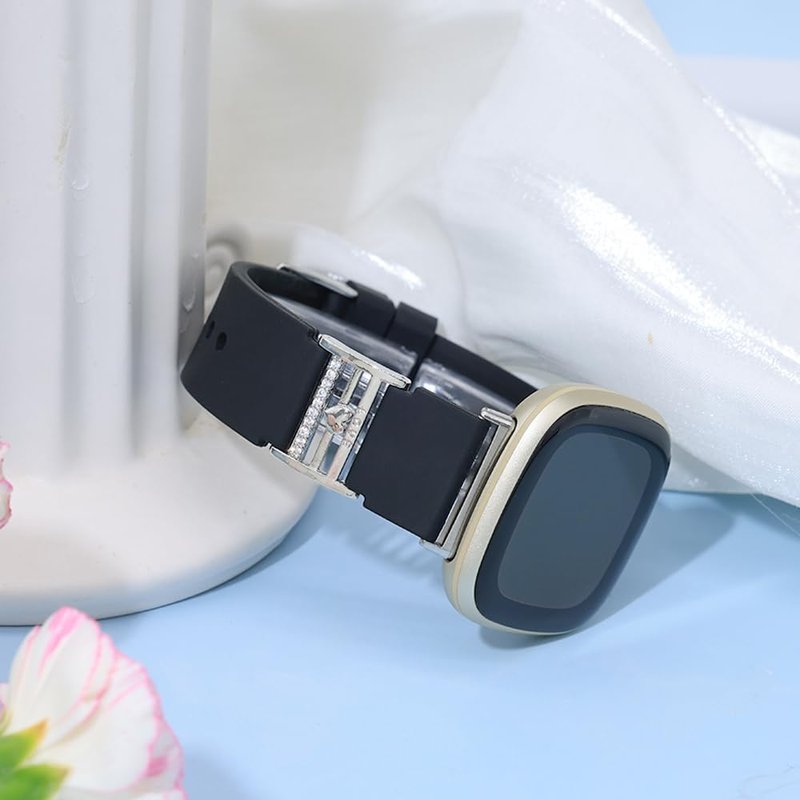 C&L Accessories Bands Compatible with Versa 3/4 Sense/Sense 2 Fashion Adjustable Silicone Strap with Charms, Infinite