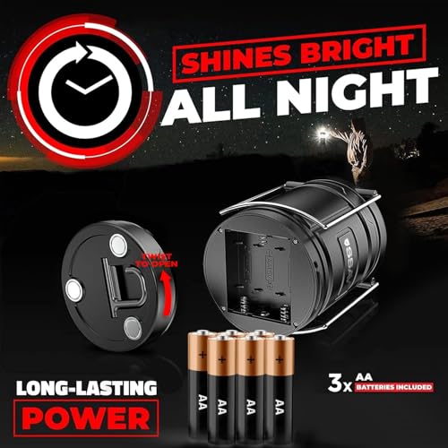 SSAV 2-Pack Charcoal Black Battery Powered LED Camping Lanterns with 30 LEDs
