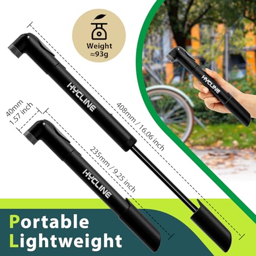 Portable Mini Bike Pump - 120 PSI Inflator for Schrader & Presta Valves