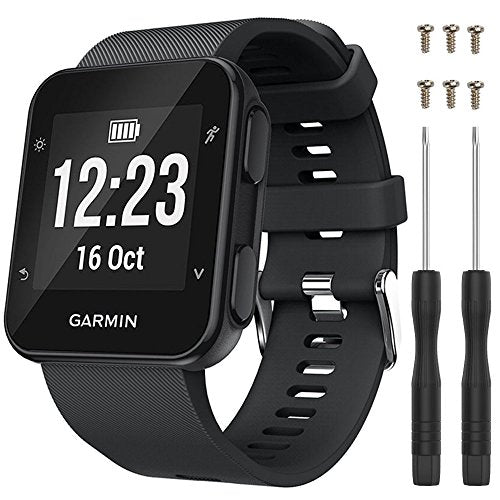 Soft Silicone Replacement Band for Garmin Forerunner 35/30 - Black