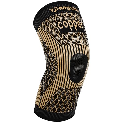 Copper Compression Knee Sleeve - X-Large, Orange Support for Pain Relief