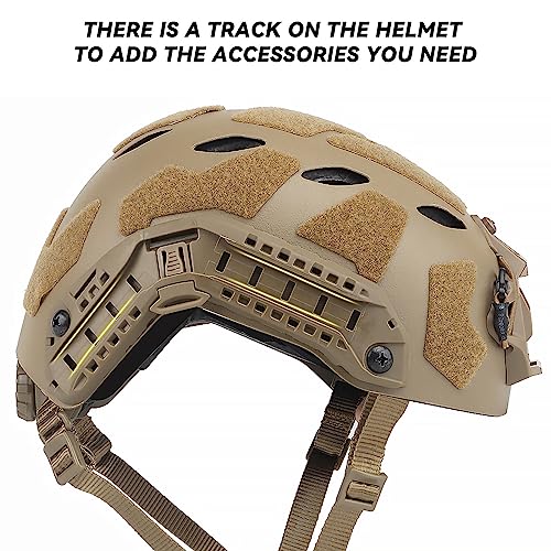 Lightweight High Cut Airsoft Helmet with NVG Mount - Tan