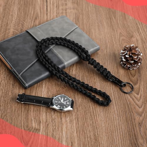 Heavy Duty Paracord Lanyard Keychain - 19.68 Inches Black